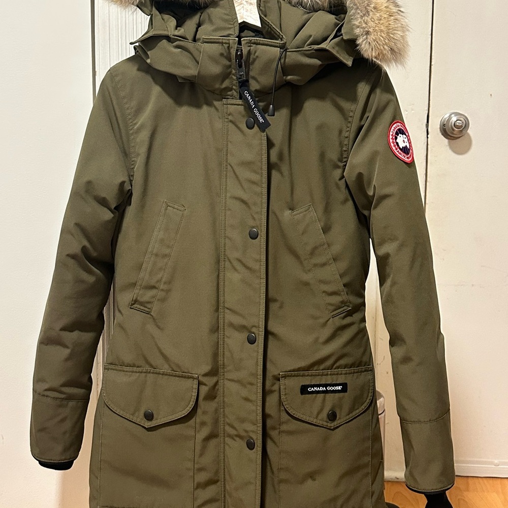 Canada Goose Khaki Jacket with Logo Patch